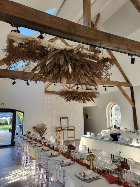 salle réception mariage table rectangle